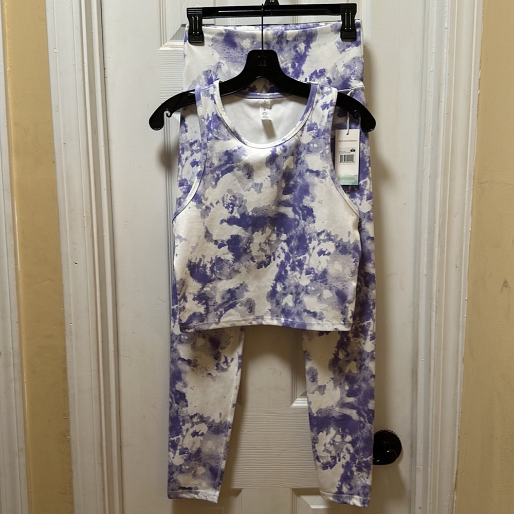 Balance Collection Purple and White Leggings